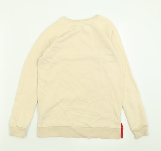 George Girls Ivory Animal Print Cotton Pullover Sweatshirt Size 10-11 Years Pullover