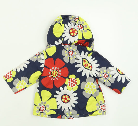 TU Girls Multicoloured Floral Basic Coat Coat Size 0-3 Months Button
