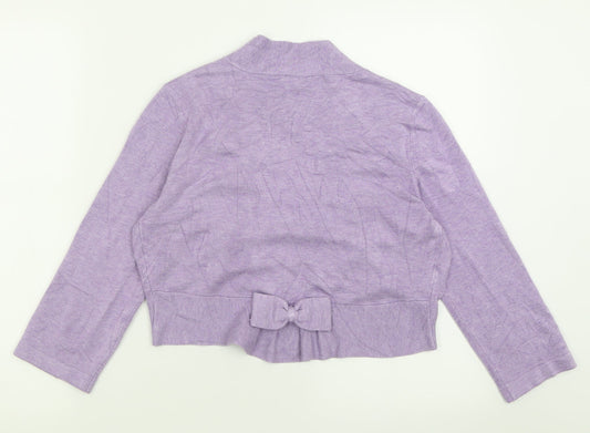 CC Womens Purple V-Neck Viscose Cardigan Jumper Size M
