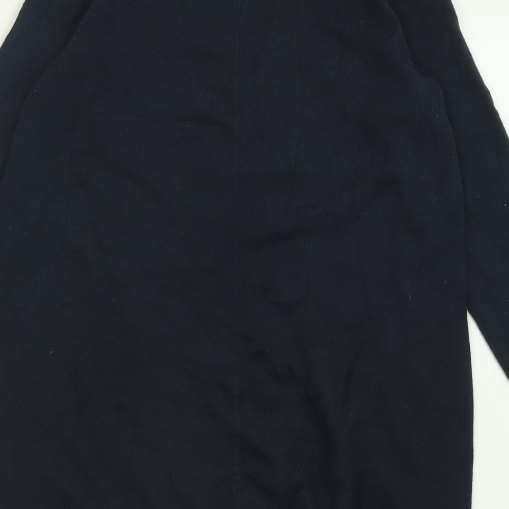 Marks and Spencer Womens Blue V-Neck Acrylic Tunic Jumper Size 6