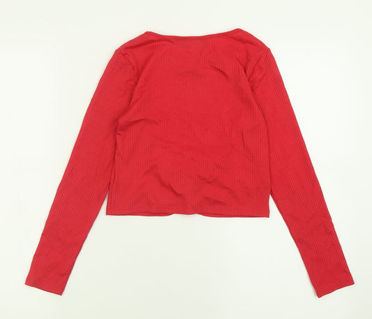 Primark Girls Pink Polyester Cropped Casual Size 10-11 Years Crew Neck Pullover