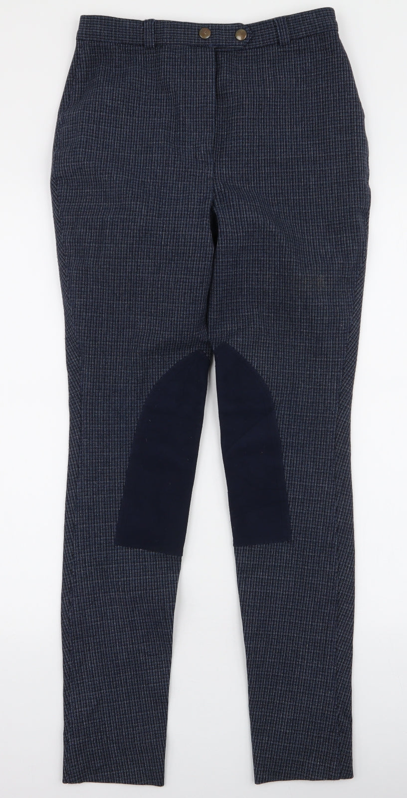 Harry Hall Womens Blue Polyester Trousers Size 27 in L29.5 in Slim Zip - Jodhpurs Riding