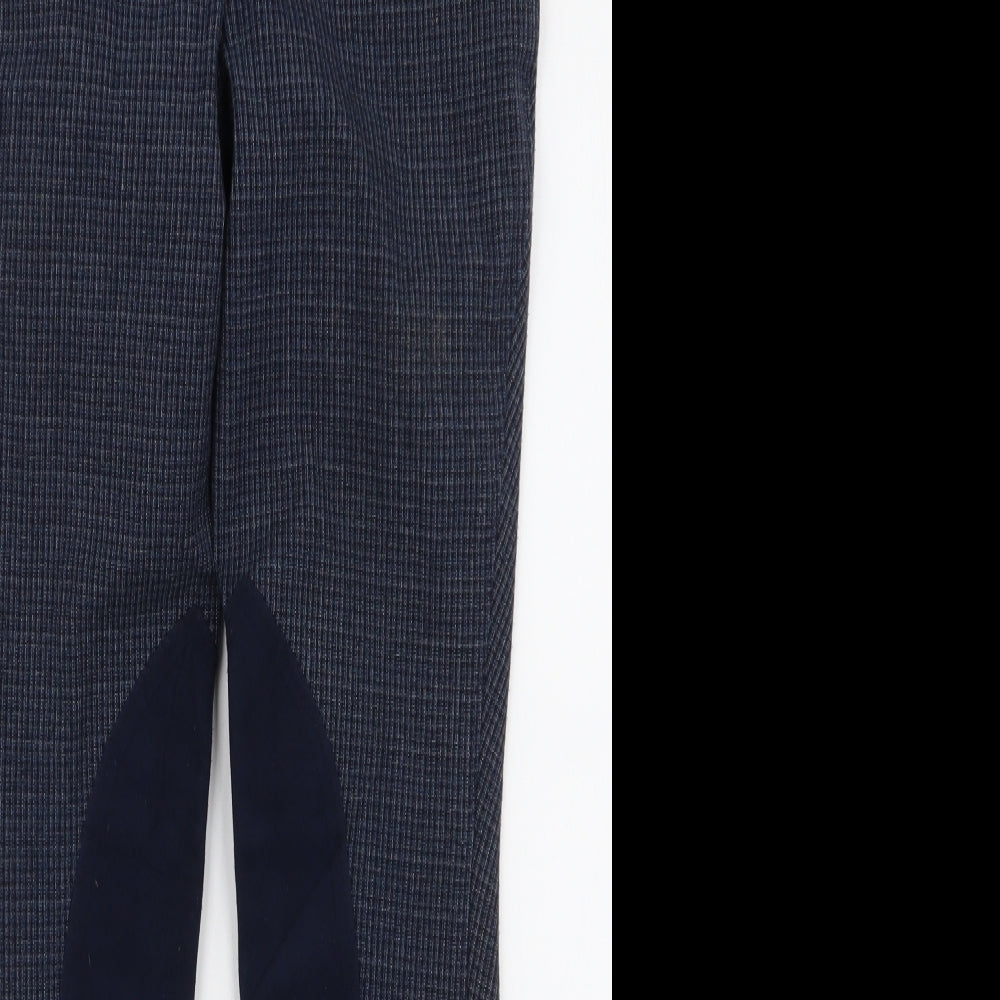 Harry Hall Womens Blue Polyester Trousers Size 27 in L29.5 in Slim Zip - Jodhpurs Riding