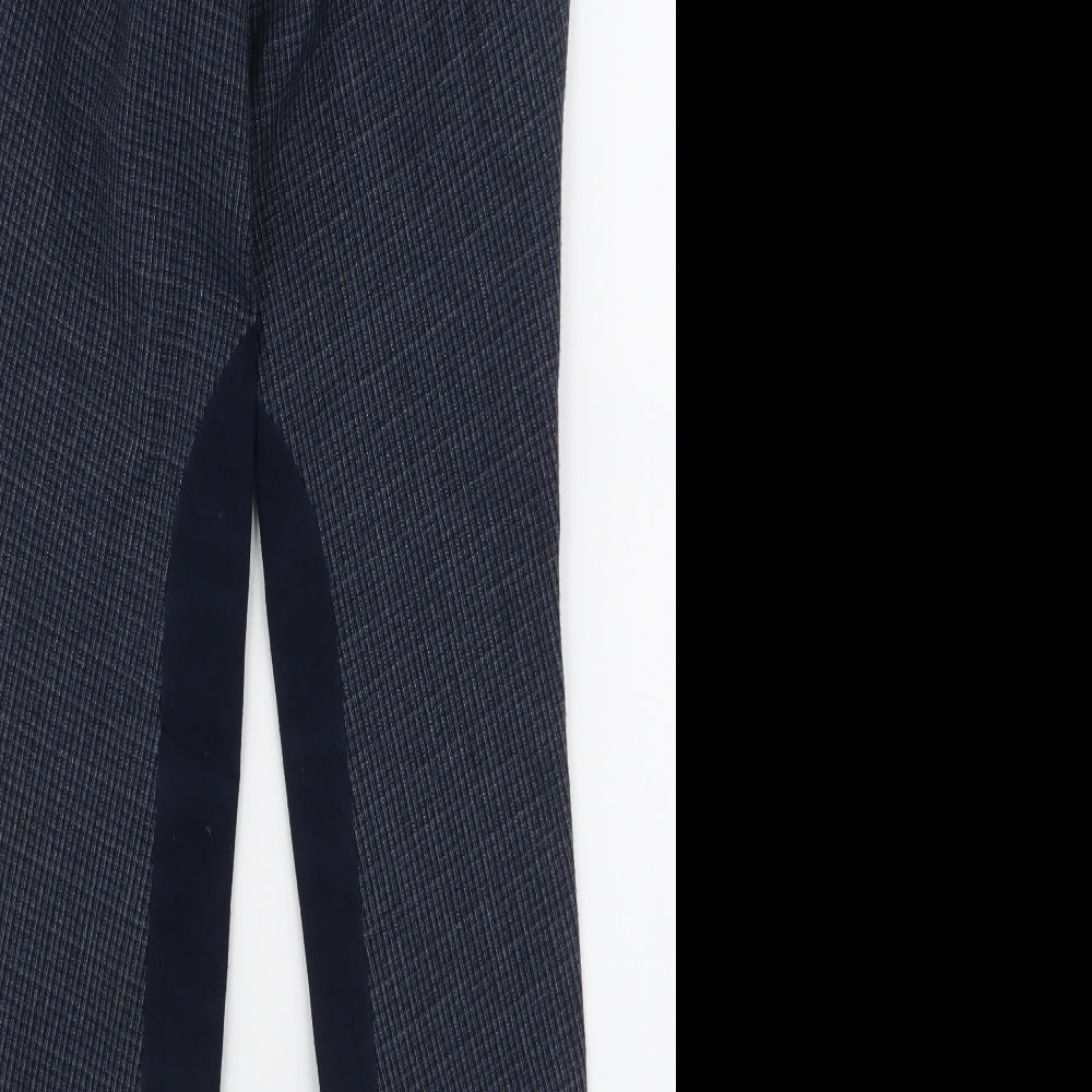 Harry Hall Womens Blue Polyester Trousers Size 27 in L29.5 in Slim Zip - Jodhpurs Riding