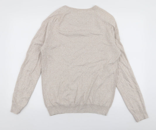 Burton Mens Beige Round Neck Polyester Pullover Jumper Size S