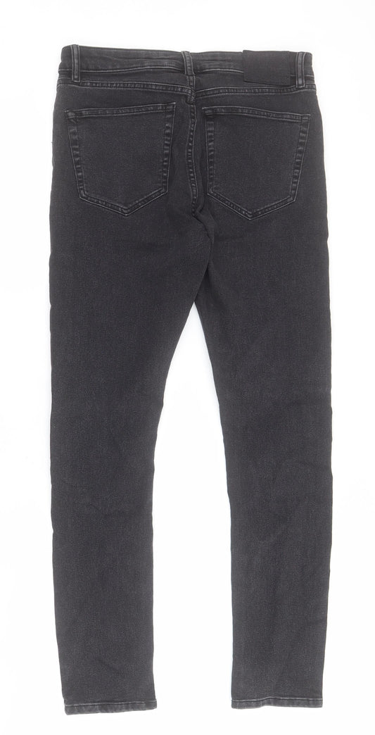 COLLUSION Womens Black Cotton Skinny Jeans Size 34 L29 in Regular Zip