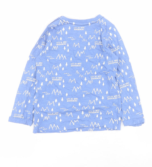 Mothercare Boys Blue 100% Cotton Pullover Polo Size 2-3 Years Crew Neck Pullover