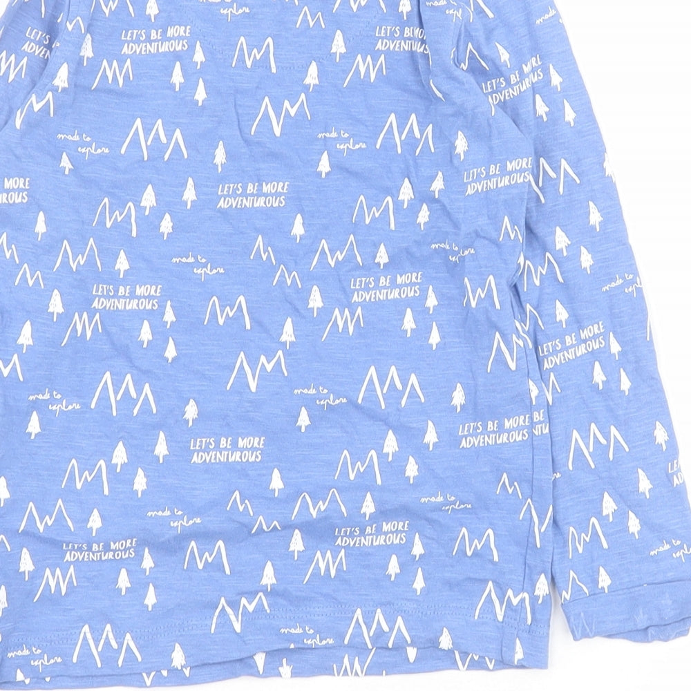 Mothercare Boys Blue 100% Cotton Pullover Polo Size 2-3 Years Crew Neck Pullover