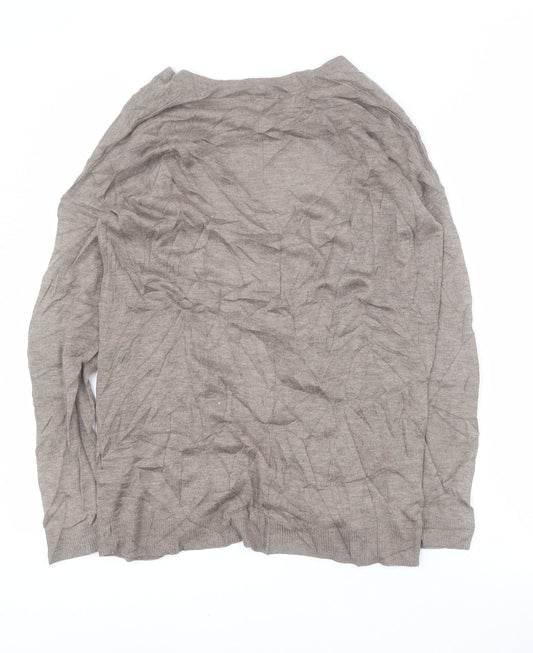 H&M Womens Brown V-Neck Acrylic Cardigan Jumper Size XS