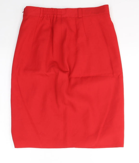 Gerry Weber Womens Red Polyester A-Line Skirt Size 12 Zip