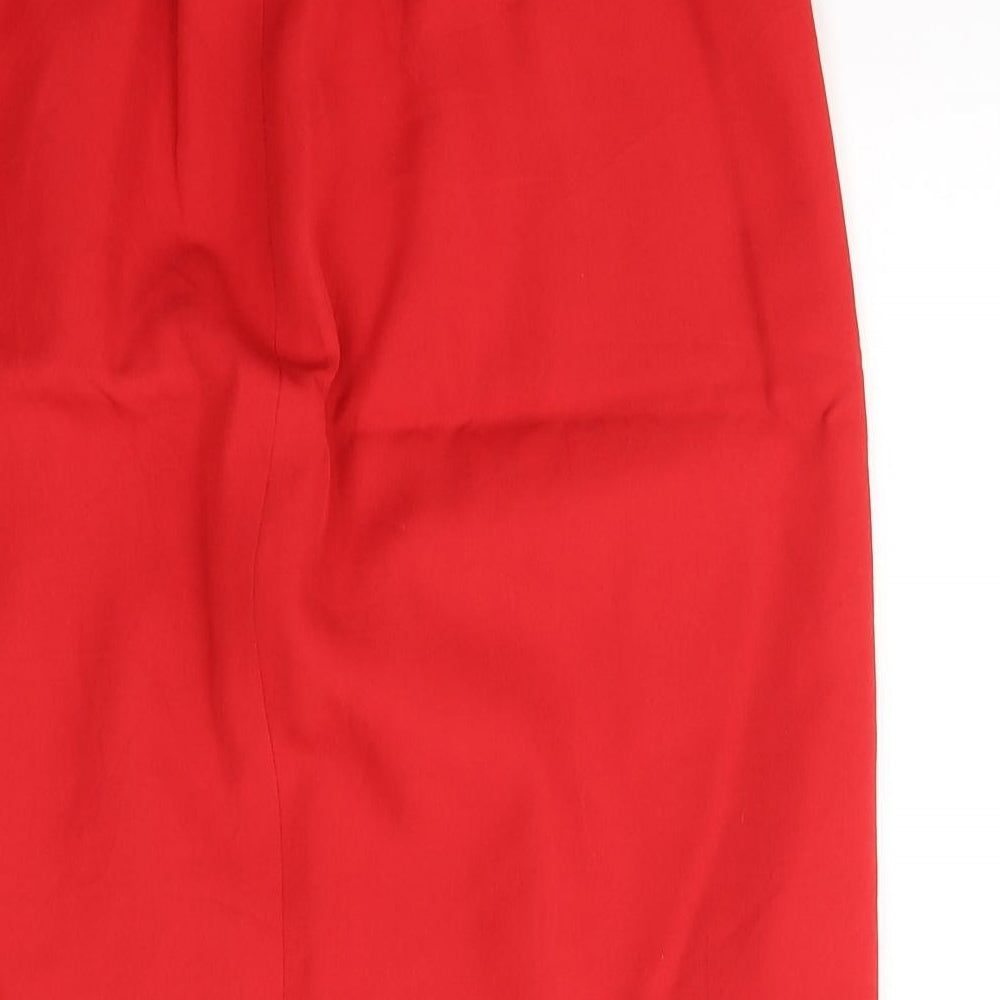 Gerry Weber Womens Red Polyester A-Line Skirt Size 12 Zip