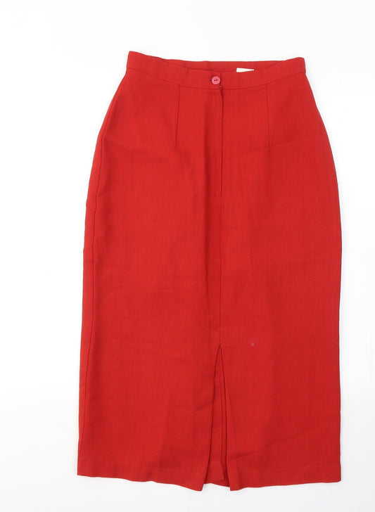 C&A Womens Red Polyester A-Line Skirt Size 12 Zip