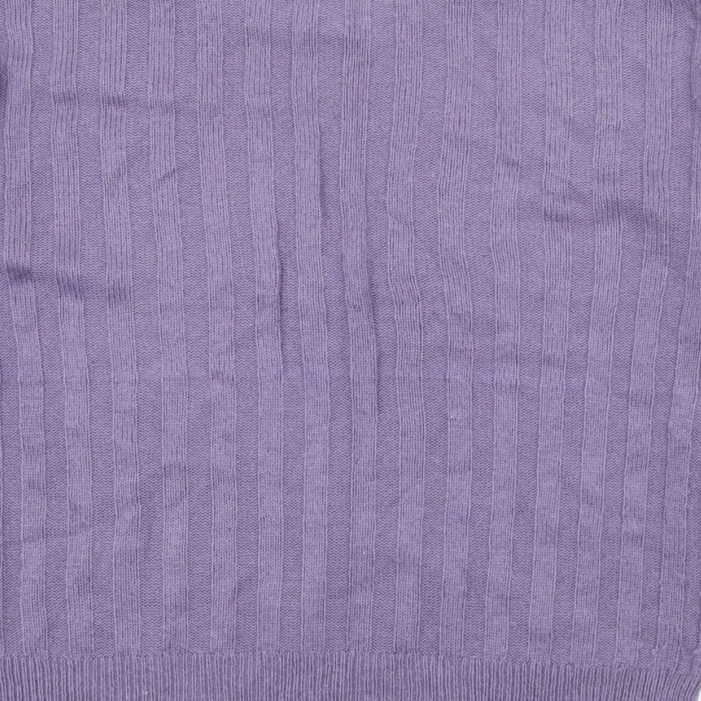 Marks and Spencer Womens Purple Crew Neck Acrylic Pullover Jumper Size XS