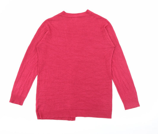 Studio Womens Pink V-Neck Acrylic Cardigan Jumper Size 12