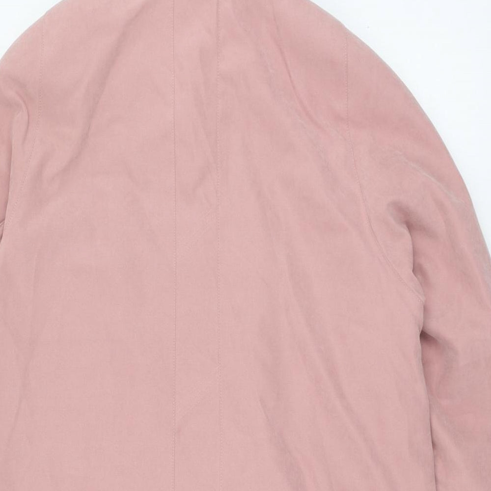 River Oak Womens Pink Overcoat Coat Size 14 Button