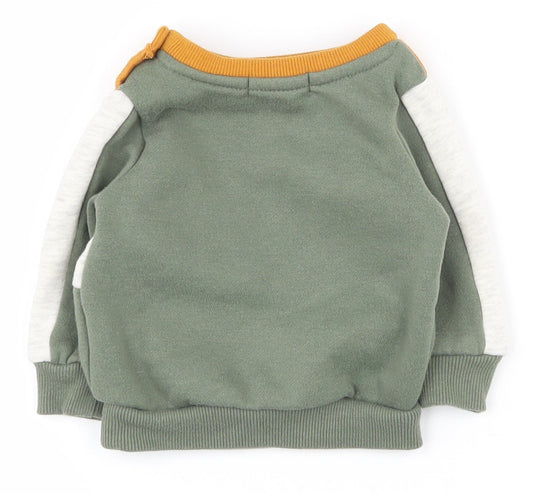 Primark Boys Multicoloured Striped Polyester Pullover Jumper Size 0-3 Months Snap