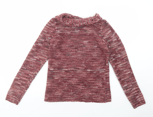 Colours of The World Womens Purple Roll Neck Acrylic Pullover Jumper Size XS