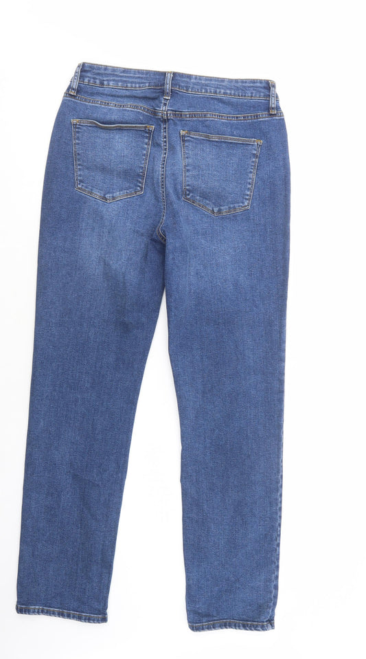 Very Womens Blue Cotton Straight Jeans Size 29 in L31 in Regular Button