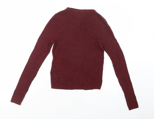 H&M Womens Purple Crew Neck Viscose Pullover Jumper Size M