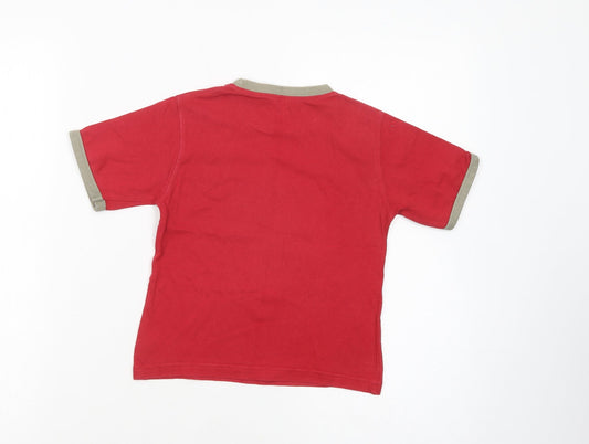Dunnes Stores Girls Red Cotton Pullover T-Shirt Size 3-4 Years Crew Neck Pullover - Cheeky Monkey