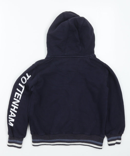 Tottenham Hotspur Boys Blue Cotton Full Zip Hoodie Size 7-8 Years Zip - Tottenham Hotspur