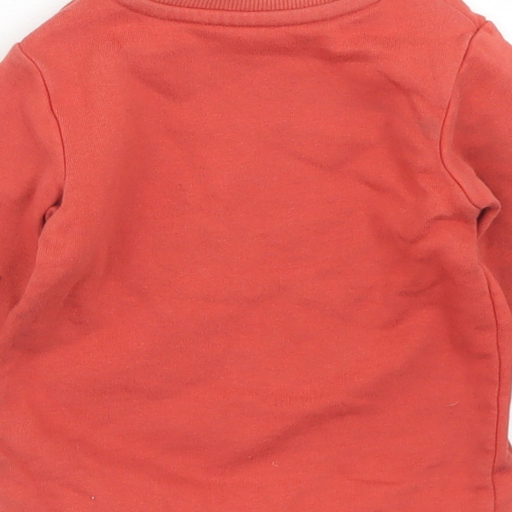 George Boys Orange Cotton Pullover Casual Size 3-6 Months Crew Neck Snap - Winnie The Pooh