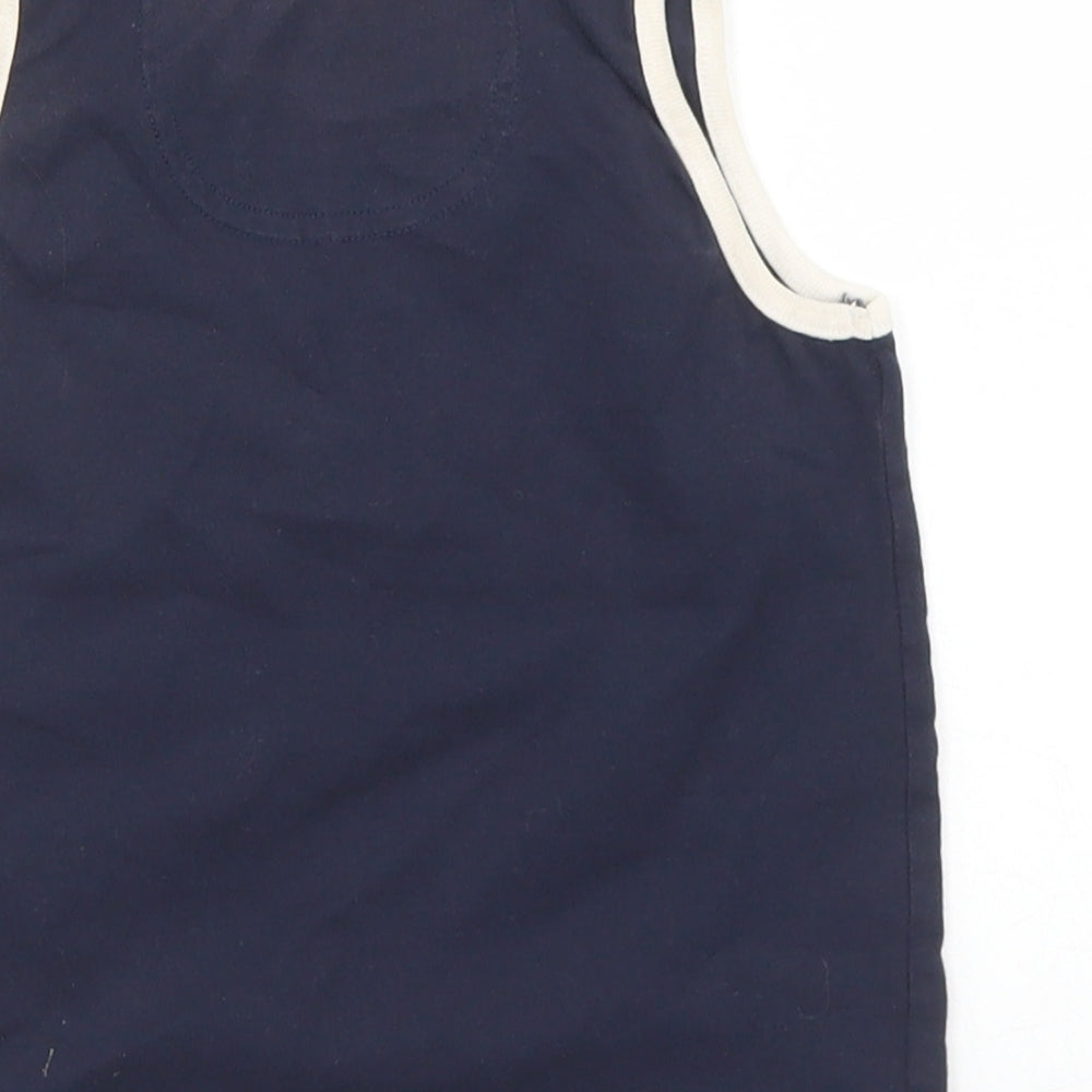 Matalan Boys Blue Cotton Basic Button-Up Size 3 Years Round Neck - Champ