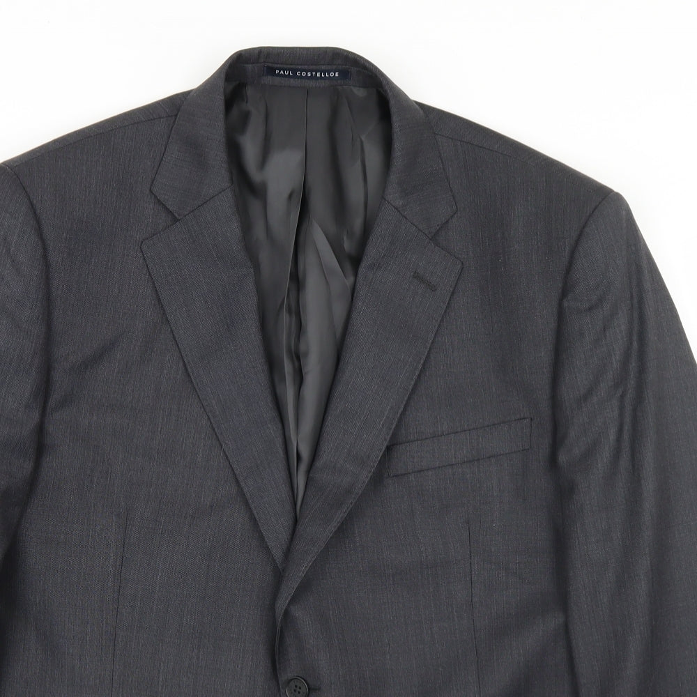 Paul Costelloe Mens Grey Wool Jacket Blazer Size 44