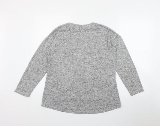 Peacocks Womens Grey Round Neck Polyester Pullover Jumper Size 12