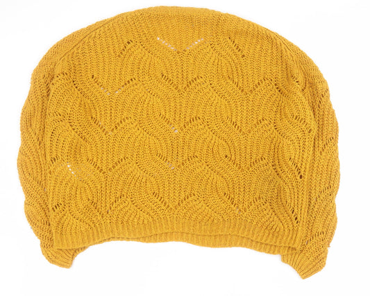 Only Womens Yellow Round Neck Acrylic Pullover Jumper Size XL