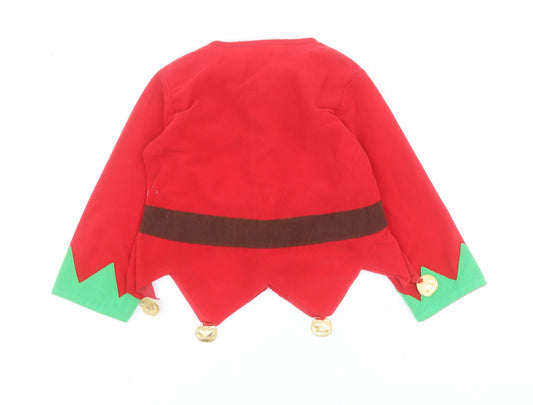 Ladybird Boys Red Jacket Size 3-4 Years Hook & Loop - Elf fancy dress