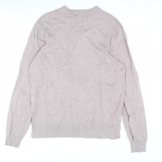 H&M Womens Purple Crew Neck Viscose Pullover Jumper Size M