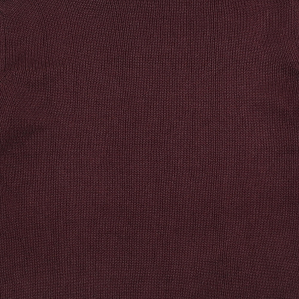 BM Womens Purple Crew Neck Acrylic Pullover Jumper Size M