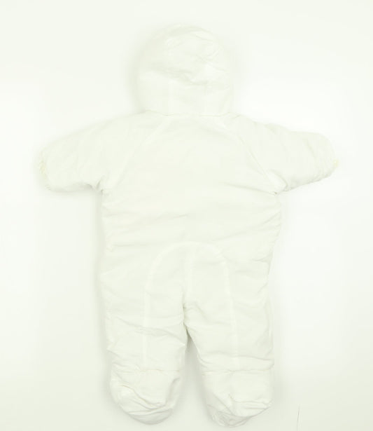 Ladybird Girls White 3-in-1 Jacket Poncho Size 0-3 Months Hook & Loop