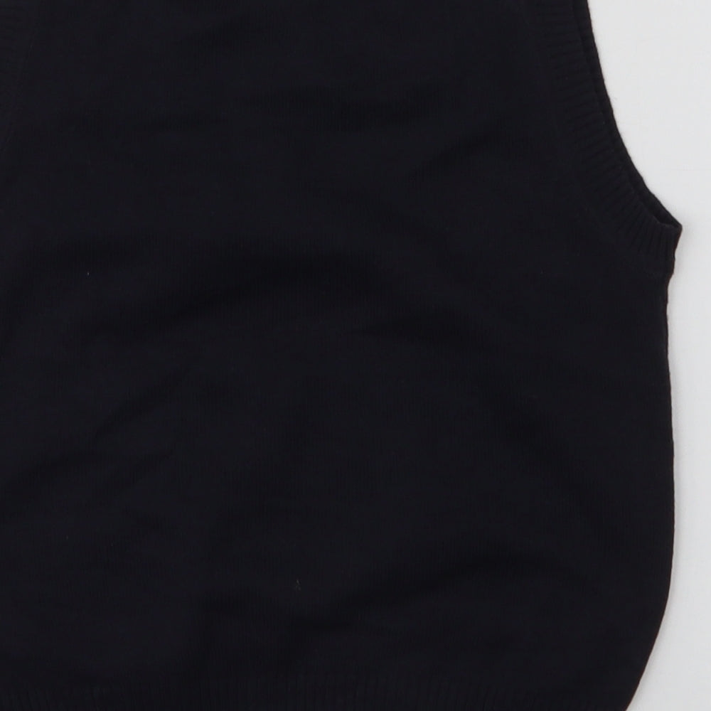 Zara Boys Blue V-Neck Polyester Vest Jumper Size 2XS Pullover