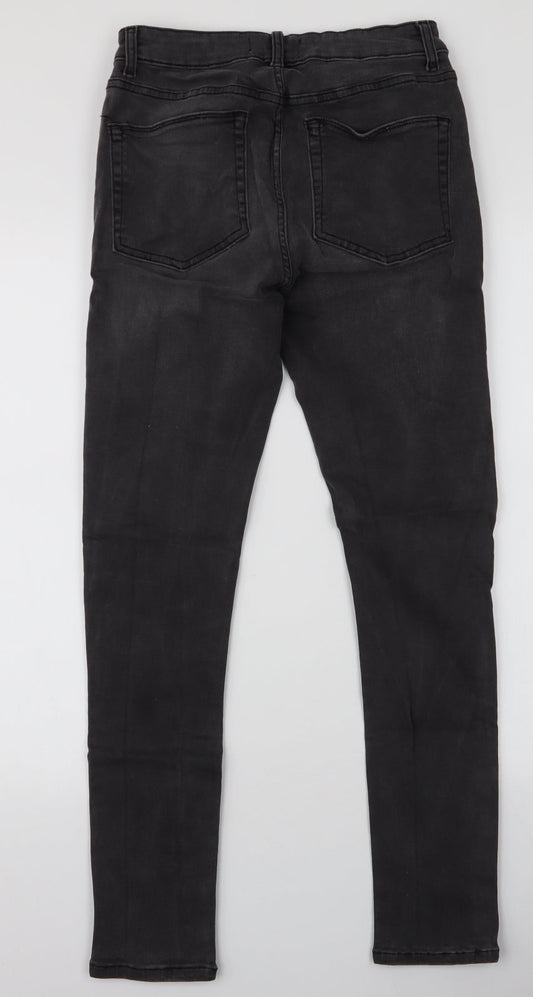 ASOS Mens Grey Cotton Skinny Jeans Size 28 in L32 in Slim Zip