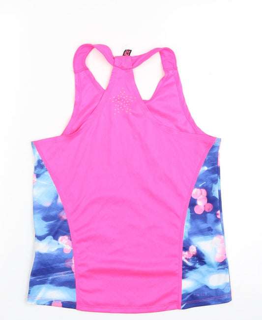 Marks and Spencer Girls Pink Geometric Polyester Vest Sweatshirt Size 12-13 Years Pullover