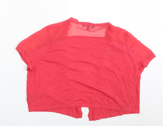 Per Una Womens Pink V-Neck Viscose Cardigan Jumper Size 16