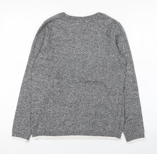 Dorothy Perkins Womens Grey Round Neck Cotton Pullover Jumper Size S - Dream