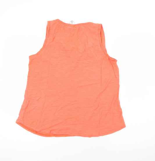 H&M Womens Orange Cotton Camisole Tank Size S V-Neck
