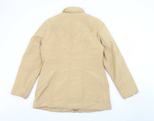 Isabell Womens Beige Jacket Coat Size 12 Zip