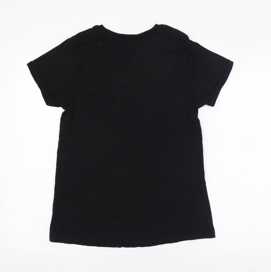 Paramour Womens Black Polyester Basic T-Shirt Size 12 Round Neck - Tropical vibes