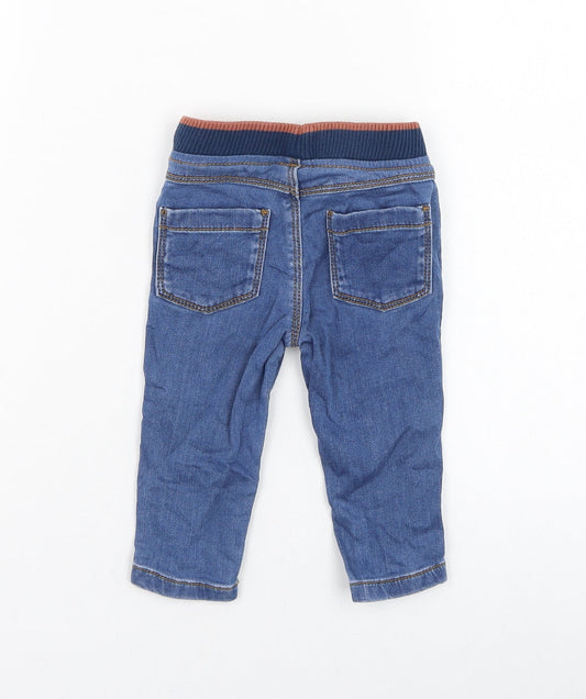 F&F Boys Blue Cotton Capri Jeans Size 3-6 Months Pullover