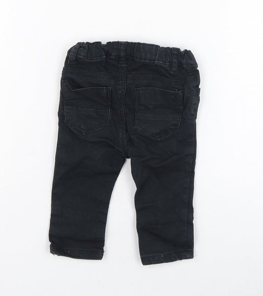 H&M Boys Black Cotton Capri Jeans Size 9-12 Months Pullover