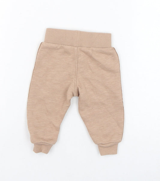 Primark Girls Brown Cotton Jogger Trousers Size 3-6 Months Pullover - Look out