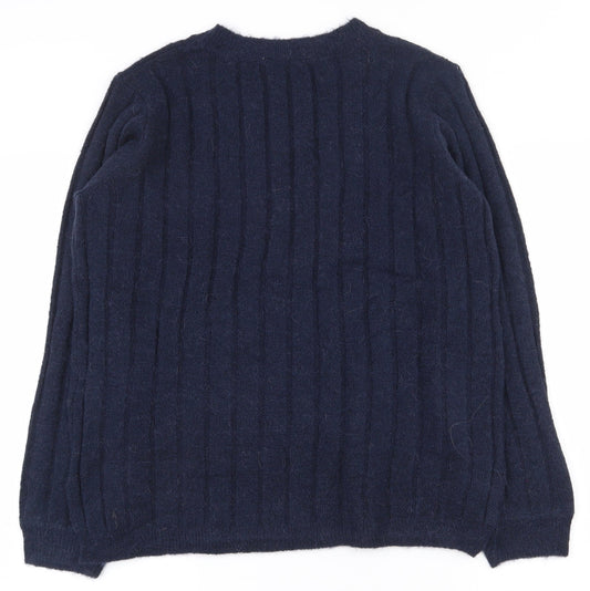 b.young Mens Blue Round Neck Acrylic Pullover Jumper Size M
