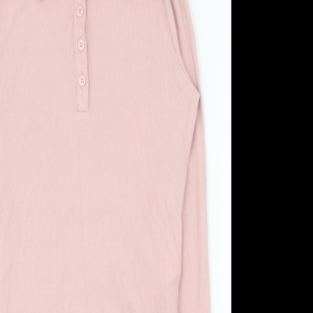 Hollister Womens Pink Cotton Basic Polo Size S Collared