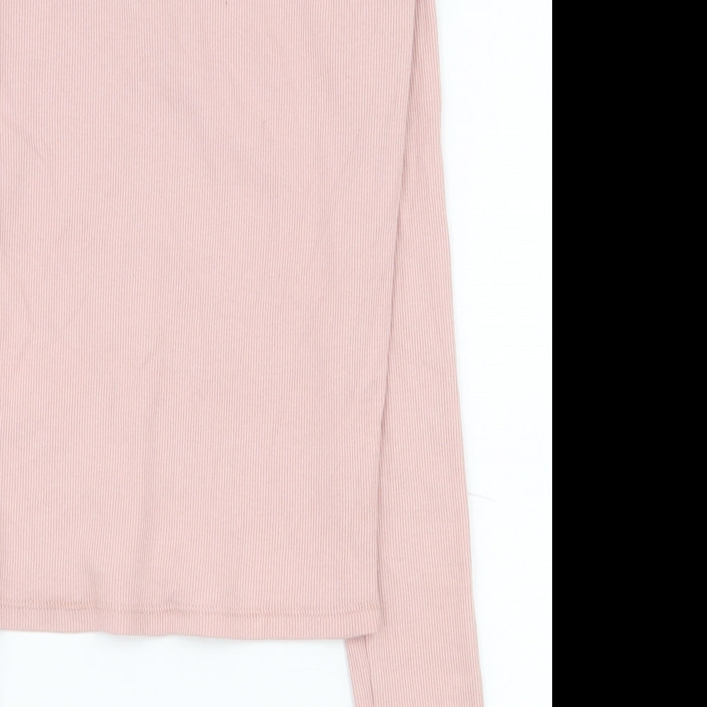 Hollister Womens Pink Cotton Basic Polo Size S Collared