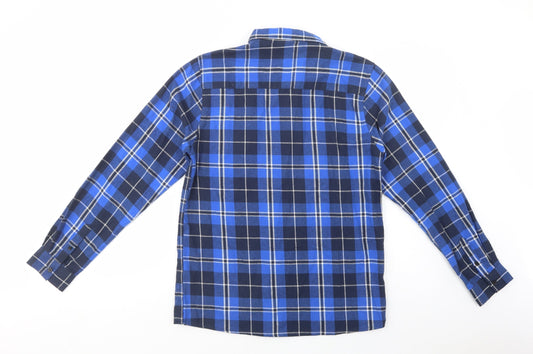 Another Influence Mens Blue Plaid Cotton Button-Up Size M Collared Button