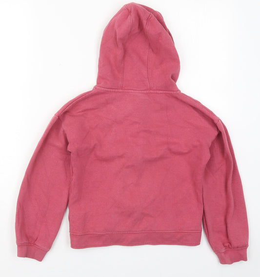 Matalan Girls Pink Cotton Full Zip Hoodie Size 10 Years Zip